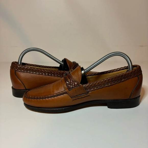 Allen Edmond's Newcomb Leather Slip-On Loafers Men's size 7.5 D made in USA - Picture 4 of 10